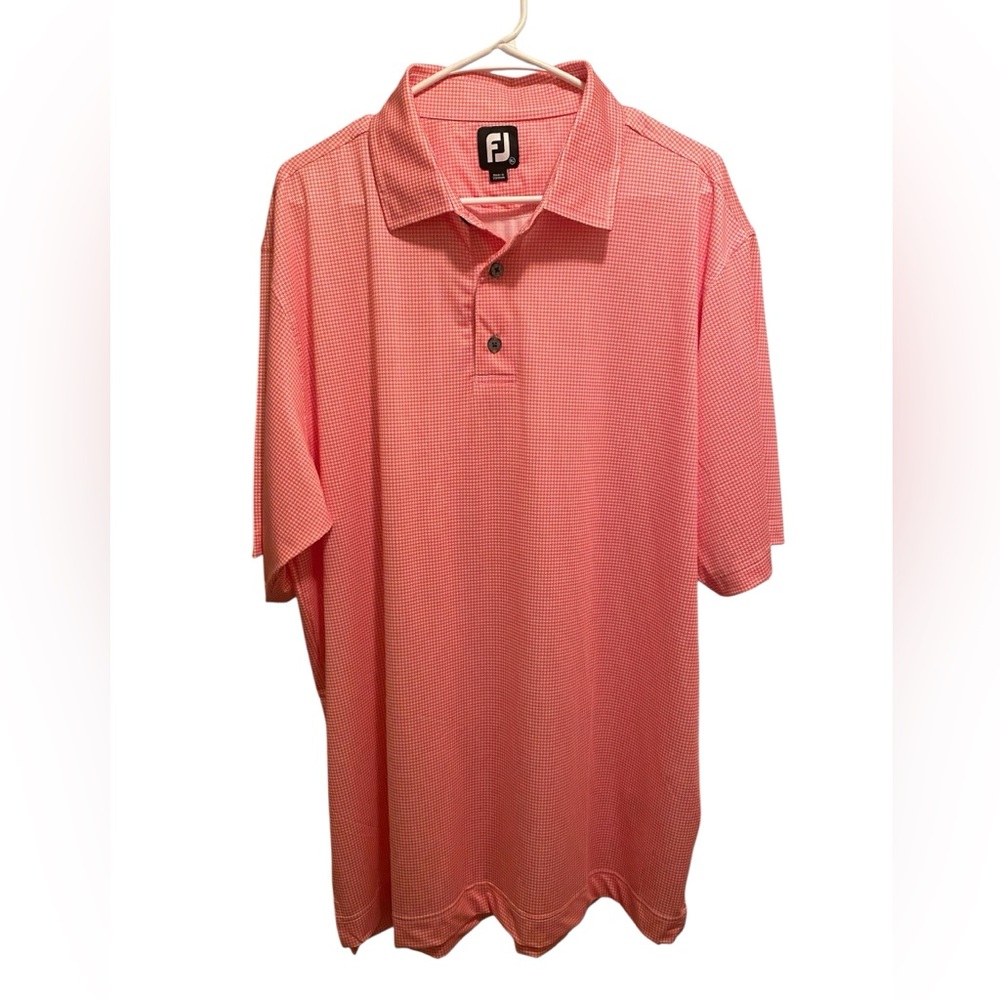 FootJoy Men's Pink Patterned Polo Shirt. Size extra‎ large. Good condition